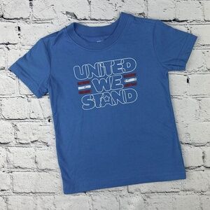 Jumping Beans Softest Tee Light Blue "United We Stand" T-Shirt Size 2T